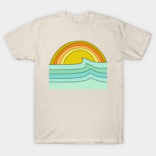 wave dreams retro surf art by surfy birdy T-Shirt